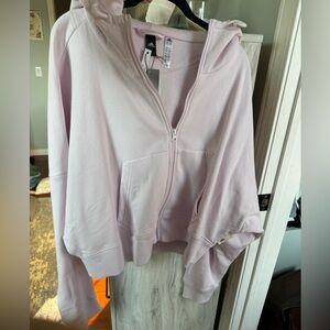 Cropped Adidas Zip Hoodie Powder Pink Medium